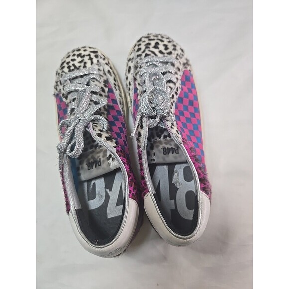 P448 John Cow/Check Sneaker Women's Size 38 - Picture 2 of 11